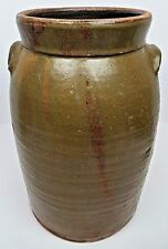 Antique Stoneware 4 Gallon Ovoid Form Churn Crock Jar Primitive Southern Pottery