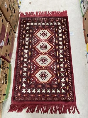 Ancien Tapis Tunisien Velours Stivel Tissage Deco Rétro Occasion  - Photo 1/4
