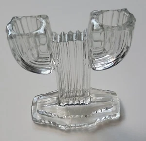 Candelabros de vidrio con doble armadura, Queen Mary Depression 4 1/2" de alto - Imagen 1 de 6