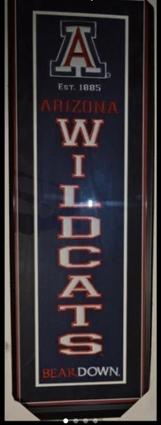 Brand New Arizona Wildcats NCAA Glass Framed Banner Cover