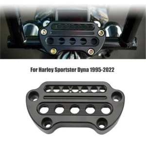 Black CNC Indicator Handlebar Top Clamp For Harley Sportster XL883 XL1200 Dyna - Foto 1 di 7