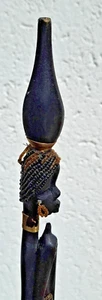 Holz Figur Frau mit Perlen aus Afrika - alte Handarbeit - 53cm - Rarität Sammler - Bild 1 von 8