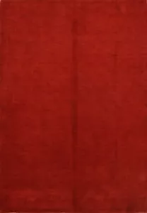 Contemporary Solid Red Gabbeh Oriental Area Rug Hand-Knotted Wool Carpet 7'x10'  - Picture 1 of 12