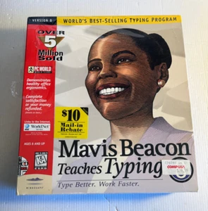 Mavis Beacon Teaches Typing 8 Big Box Windows 95 3.1 CD ROM SEALED COMPLETE - Picture 1 of 7