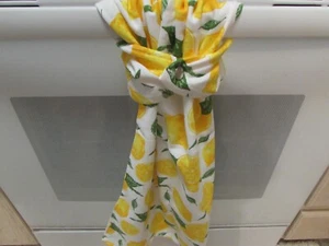Hanging Hand Kitchen Towel Yellow Lemons, White, Snap, Dish Towel - Picture 1 of 6