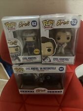 Evel Knievel Funk Pop Set of 3 & Chase With Protectors