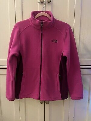 The NorthFace Girls Pink Fleece Zipper Front Jacket W Collar Size XL Kids Sz 18 • 25.99€