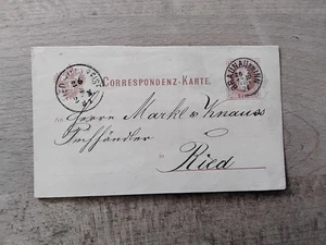 Correspondenz-Karte 1889 von Braunau am Inn nach Ried im Innkreis - Bild 1 von 1