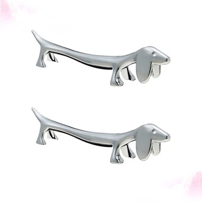  2 pezzi bacchette resto argento bacchette animali stand rack cucchiaio - Immagine 1 di 4