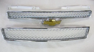 Chrome / White Grille 2007-2010 Chevy Tahoe/Suburban LTZ 1500 2500 Upper & Lower - Image 1 of 3