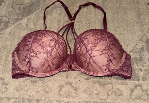 Victoria's Secret BH Bombshell Push Up Add 2 Cups Spitze vorne geschlossen mauve Gr. 34B - Bild 1 von 5