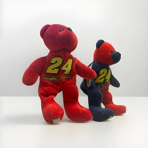 Lotto Beanie Bear Jeff Gordon NASCAR #24 DuPont Red & Flames Vintage - Foto 1 di 6