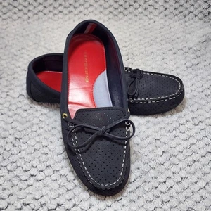 Tommy Hilfiger Womens Loafers Flat Slip-on Perforated Shoes Black Size 6 - Picture 1 of 13