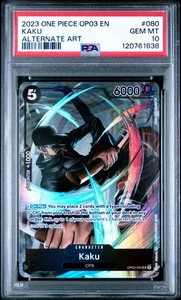 2023 ONE PIECE Card Game KAKU OP03-080 ALTERNATE ART rare grade PSA GEM MINT 10 - Picture 1 of 2