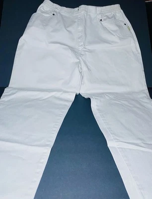 Blassport Women's Elastic-Waist Straight-Leg Cotton Khaki Pants Size 16 - Image 1 of 4