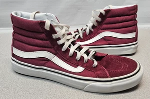 Vans 721277 Sk8-Hi Top Skateboard Shoes Mens Size 7 / Womens Size 8.5 Burgundy - Picture 1 of 11