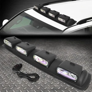 UNIVERSAL OFF-ROAD BLACK FRAME NEO CHROME ROOF MOUNTED FOG LIGHT+SWITCH+HARNESS - Picture 1 of 11