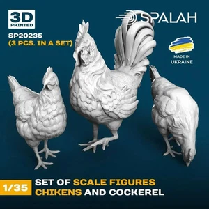 1:35 Figures Chikens and cockerel Scale Figure Spalah SP20235 - Picture 1 of 1