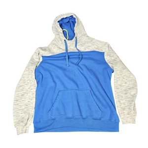 J America Hoodie Sweatshirt Herren XL blau grau Colorblock Pullover Känguru - Bild 1 von 6