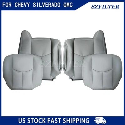 Кожаный чехол на переднее сиденье для 03–06 Chevy Silverado GMC Sierra оловянно-серый 922 - Изображение 1 из 4