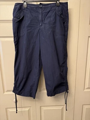 Caribbean Joe Womens Navy Ankle Pants Sz 14 - Image 1 of 4