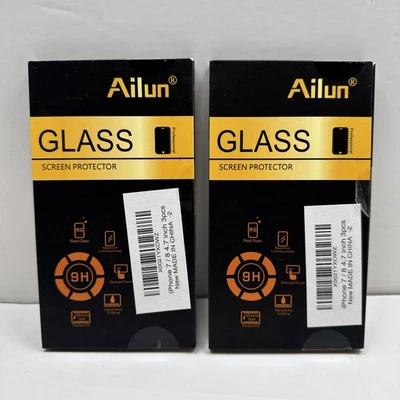 "Lote de 2 protectores de pantalla de cristal Ailun iPhone 7/8 4,7"" paquete de 3 cada uno NUEVO Foto 1 de 4