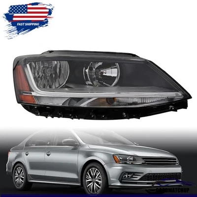 Para Volkswagen Jetta 2017-2018 halógeno con faro LED DRL pasajero Foto 1 de 4