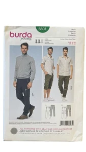 Burda 6603 Men's Pants Sewing Pattern Sizes US 36-48 Semi-Fitted - Picture 1 of 2
