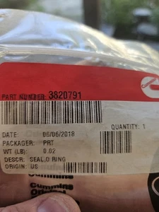 Cummins 3820791 DICHTUNG O-RING OEM NOS 3820791 KOSTENLOSER VERSAND - Bild 1 von 5