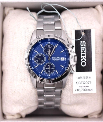 Orologio Uomo SEIKO SPIRIT Cronografo SBTQ071 Nuovo con Scatola Quarzo Blu... - Immagine 1 di 4