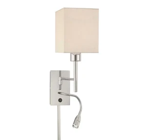 George Kovacs P477-077 Task Wall Sconces Wall Lamp w/reading Lamp in Chrome - Picture 1 of 2