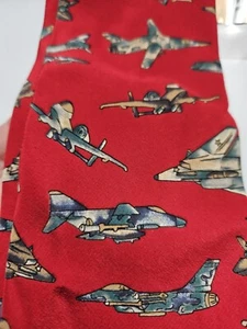 James Fairchild Men's Silk Tie Planes Jets F50 - Picture 1 of 4