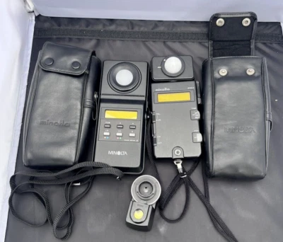 Visor vintage Minolta Color Meter II y Flash Meter III con estuche de cuero 2 3 Foto 1 de 4