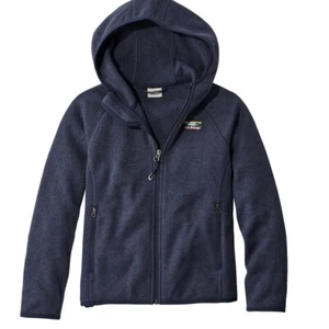 LL Bean Unisex Kinder Kapuzenpullover Fleecejacke hellmarine Größe Medium 10 12 - Bild 1 von 6