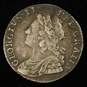 1734 Great Britain Silver Shilling - George II - Free Shipping USA - Picture 1 of 3