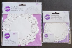 Wilton Greaseproof Doilies 4" & 6" Round White 30 ct. & 20 ct. Mantelitos New! - Picture 1 of 5