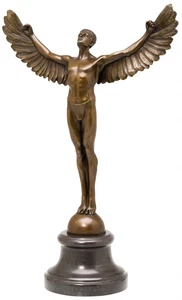 Bronze Ikarus Mann Akt Erotik Bronzefigur Bronzeskulptur Figur antik Stil - Bild 1 von 4