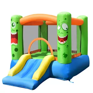 Aufblasbares Hüpfhaus Jumper Schloss Kinder Spielhaus mit Rutsche Weihnachtsgeschenk - Bild 1 von 6