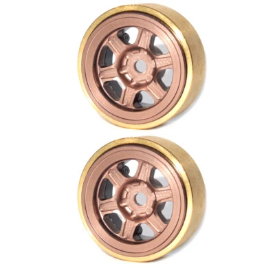 NEW SSD RC SSD00426 1.0" Aluminum / Brass Slot Beadlock Wheels (2) - Image 1 of 4