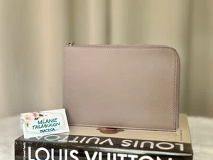 Louis Vuitton Pochette Jour Zip PM Taupe Calf Leather Pouch Clutch - Picture 1 of 16