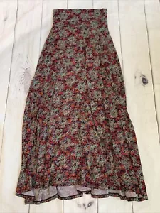 LulaRoe Maxi Gonna Donna XS Nera Stampa Floreale Gonna Elastica Vita Colorata NUOVA - Foto 1 di 7