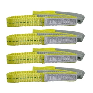4 Pack 1x3ft 2-Ply Flat Polyester Heavy Duty Web Sling Lifting Tow Straps 3100LB - Picture 1 of 7