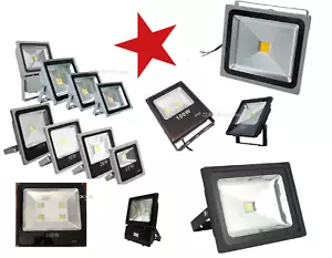 FARO LED faretto slim 10w 20w 30w 50w 100w 200watt esterno impermeabile IP65/66 - Foto 1 di 20