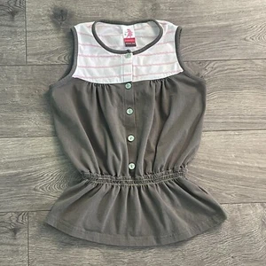 Matilda Jane Serendipity Neapolitan Girls 8 Olive Green Peplum Top - Picture 1 of 4