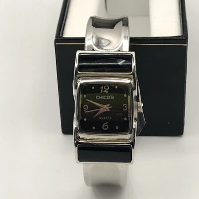 Brazalete Reloj Chicos Vintage China Mov’t Negro Tono Plata Cuarzo Foto 1 de 4