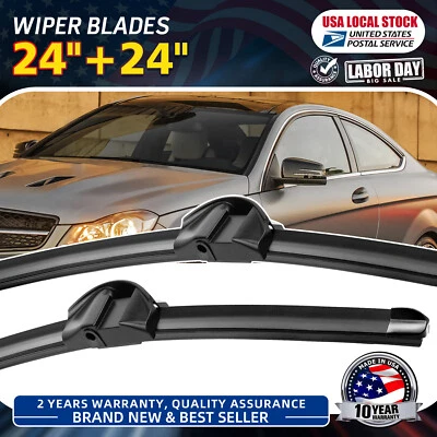 Juego de limpiaparabrisas delantero de 24" y 24" para Mercedes-Benz E350 2010-2013 Foto 1 de 4