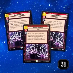 PLAYSET x3 Force Lightning Event 138 Star Wars Unlimited SWU SOR Legendary Red - Bild 1 von 3