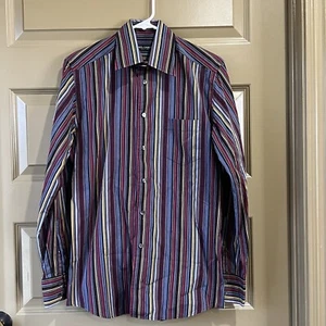 Dolce & Gabbana Made In Italy Mens Dress Shirt Multicolor Striped Size 15 - 38 - Imagen 1 de 16
