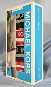 Michael Kors 4 Performance Poly Boxer Briefs XL Lux Touch Red Black Solid & Logo - Picture 1 of 4