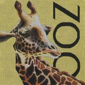 Needlepoint Handpainted Colors of Praise Giraffe Zoo 11x11 - Picture 1 of 1